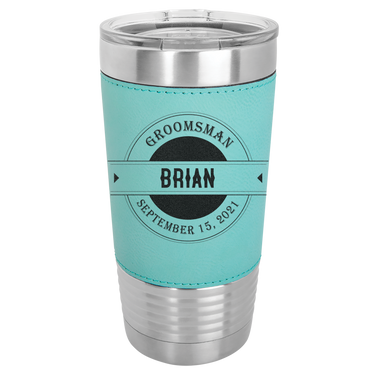 Personalized 20oz Leatherette Groomsmen Tumbler Gift